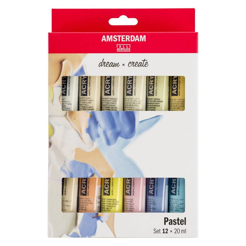 Amsterdam Standard Series Acrylic Paint - Pastels Set of 12, 20ml Tubes