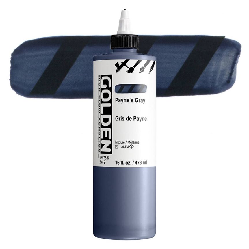 Golden High Flow Acrylic - Paynes Gray, 16oz Bottle