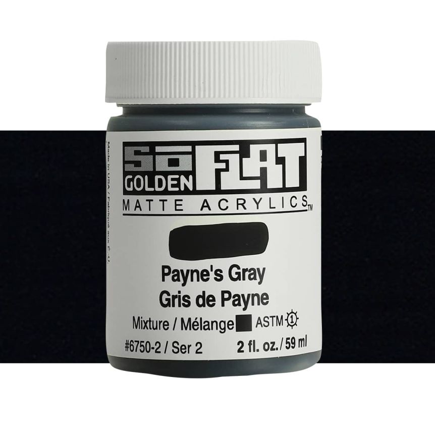Golden SoFlat Matte Acrylic 2 oz Payne'S Gray