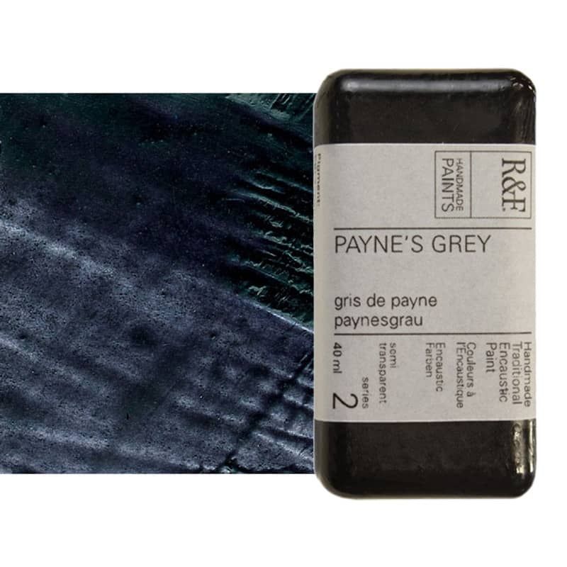 R&F Encaustic Handmade Paint 40 ml Block - Payne's Grey