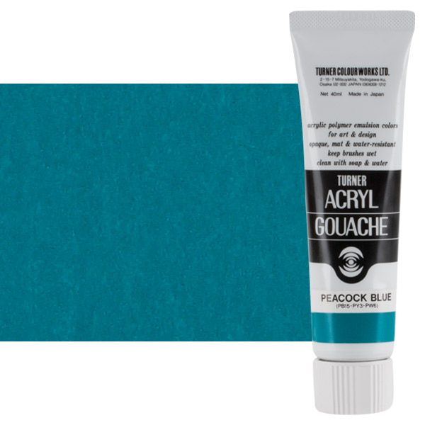 Turner Artist Acryl Gouache - Peacock Blue, 40ml