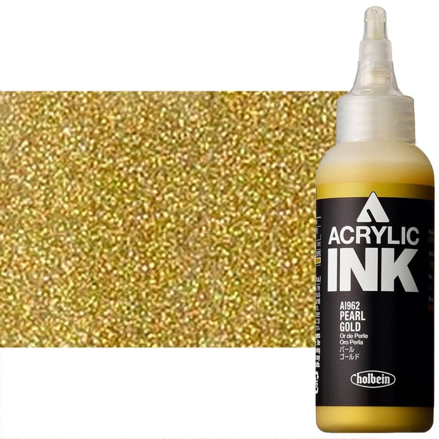Holbein Acrylic Ink - Pearl Gold, 100ml