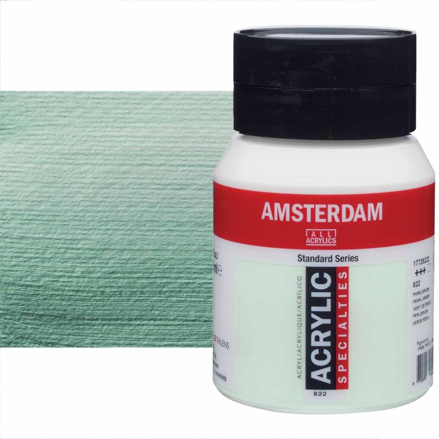 Amsterdam Standard Series Acrylic Paint - Pearl Green, 500ml Jar