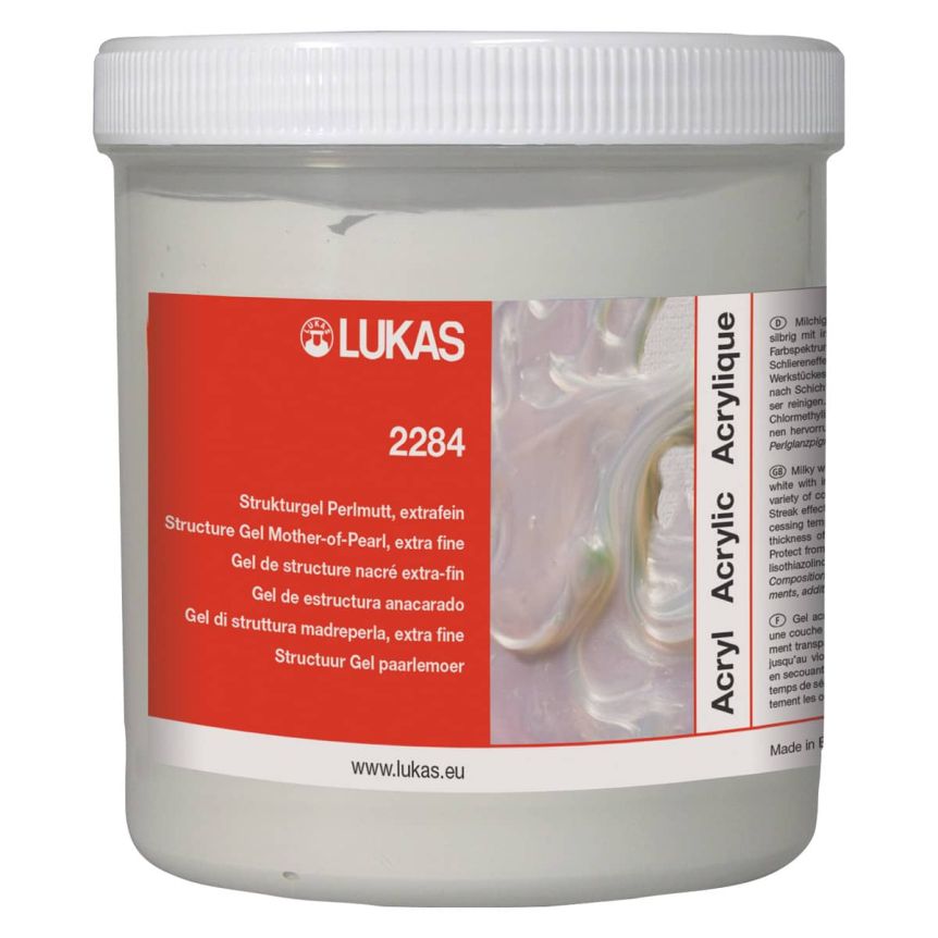 LUKAS Acrylic Medium Pearl Structure Gel Extra Fine, 250ml Jerry's