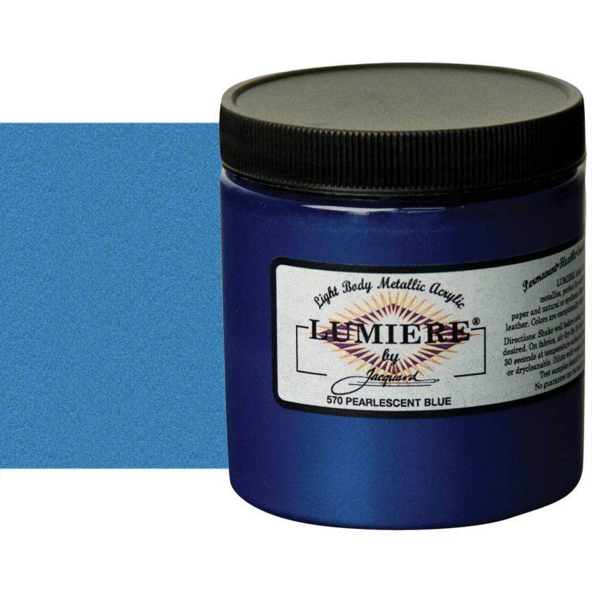 Jacquard Lumiere Fabric Color Pearlescent Blue, 8oz Jar Jerry's
