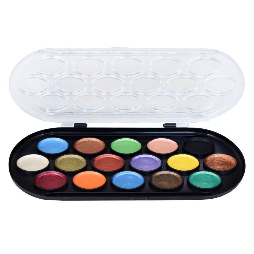 Yasutomo Niji Pearlescent Watercolor Set Of 16