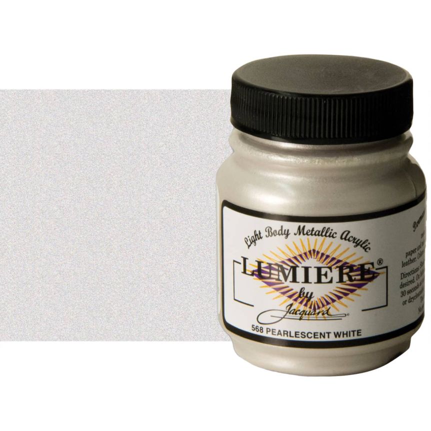 Jacquard Lumiere Fabric Color - Pearlescent White, 2.25oz Jar