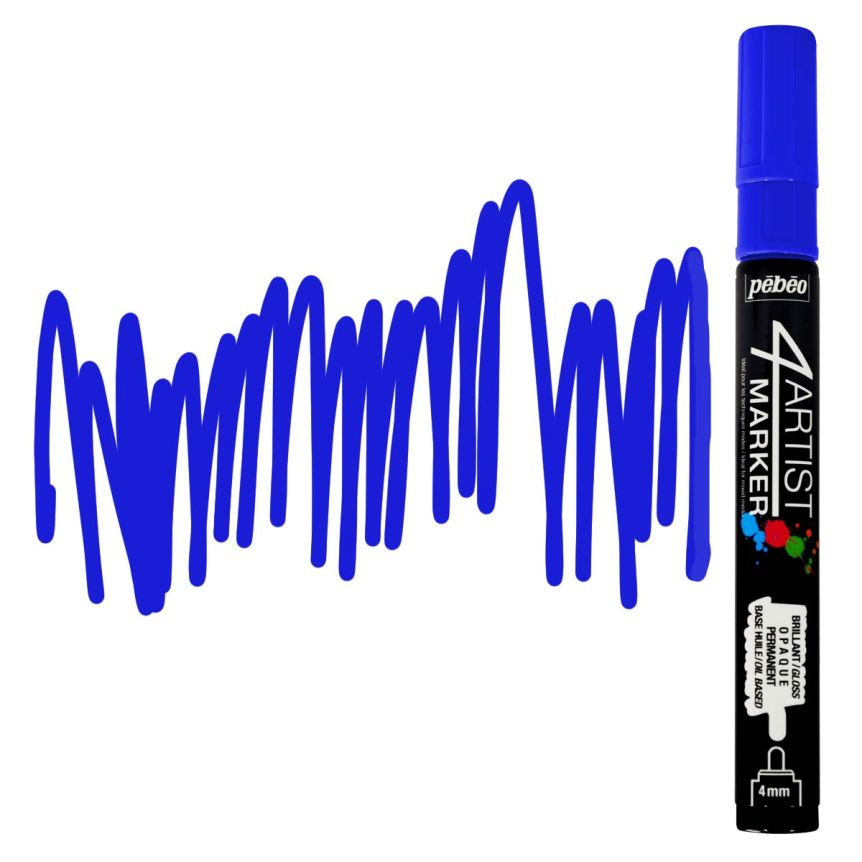 Pebeo 4Artist Marker Deep Blue Broad Bullet Nib 4 mm