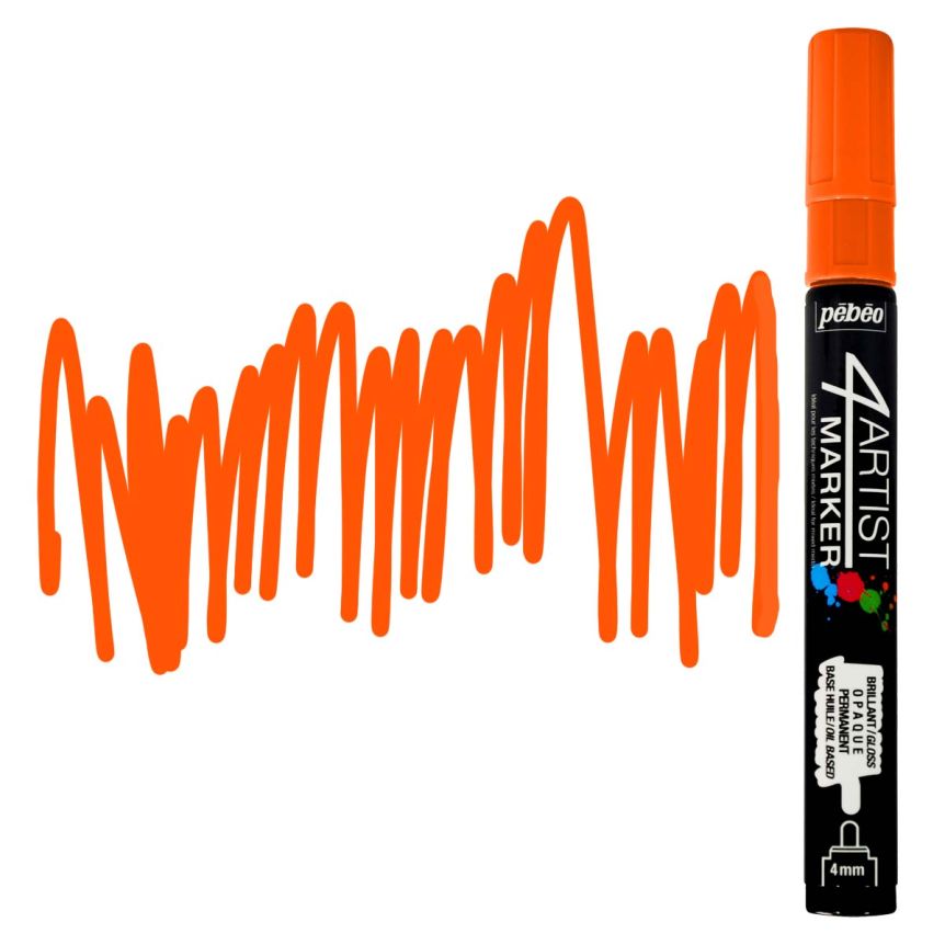 Pebeo 4Artist Marker Orange Broad Bullet Nib 4 mm
