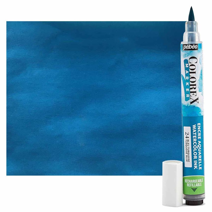 Pebeo Colorex Watercolor Marker, Turquoise Blue