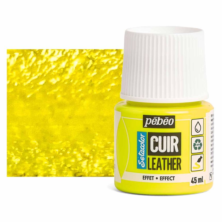 Setacolor French Leather Paint - Fluorescent Yellow, 45ml