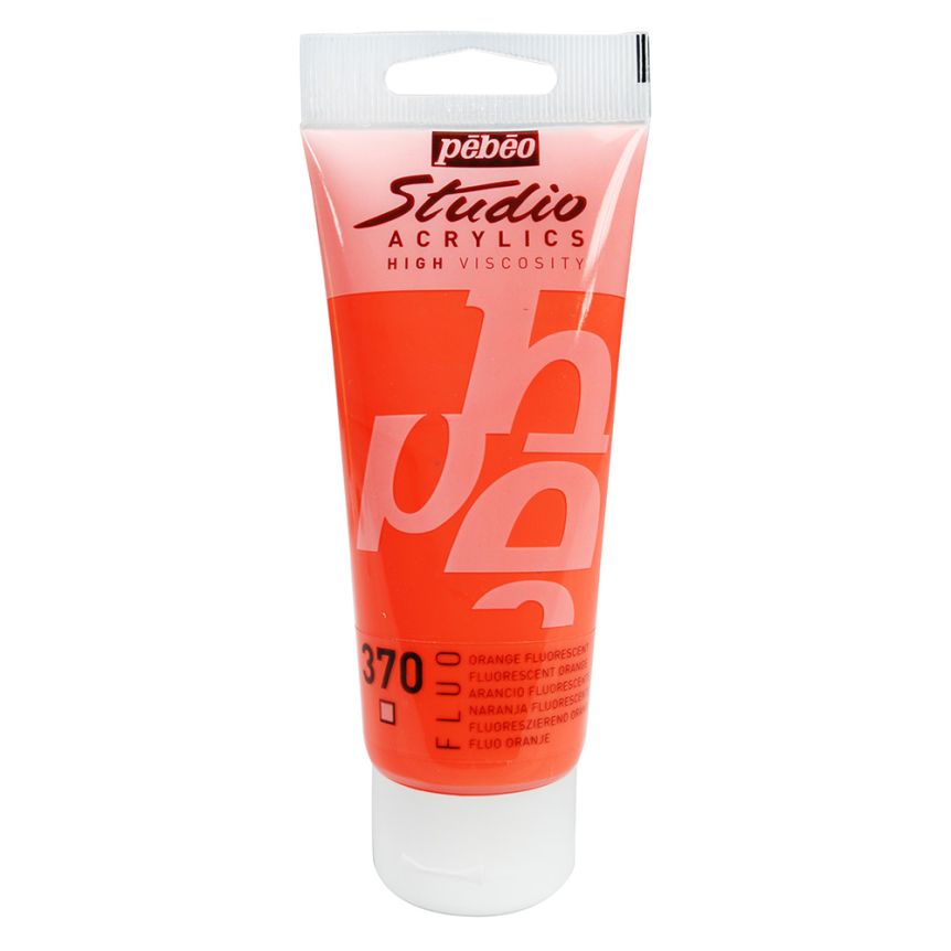 Pebeo Studio High Viscosity Acrylics Fluorescent Orange 100 ml