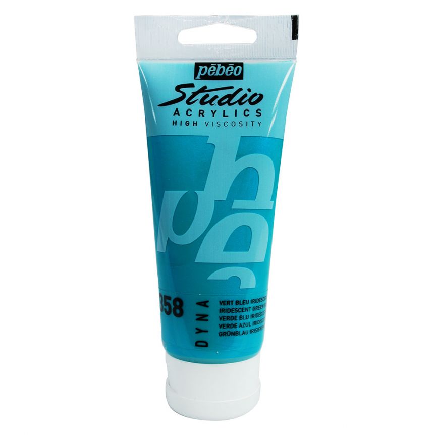 Pebeo Studio High Viscosity Acrylics Iridescent Green Blue 100 ml
