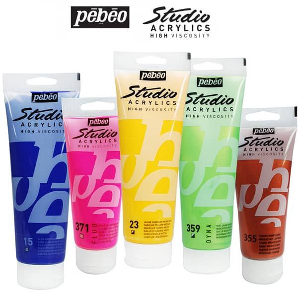 Pebeo High Viscosity Studio Acrylic Paints 100ml Tubes