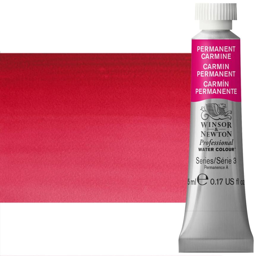 Winsor & Newton Professional Watercolor - Permanent Carmine, 5ml Tube