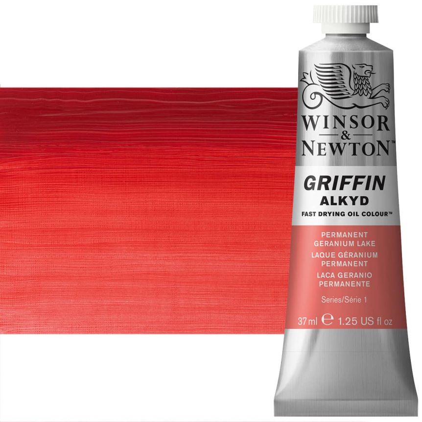 Winsor & Newton Griffin Alkyd Fast-Drying Oil Color - Permanent Geranium Lake, 37ml Tube