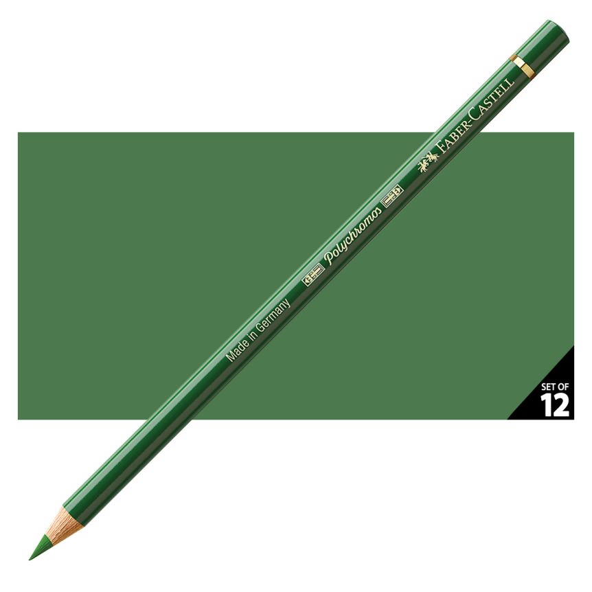 Faber-Castell Polychromos Pencil, No. 167 - Permanent Green Olive (Box of 12)