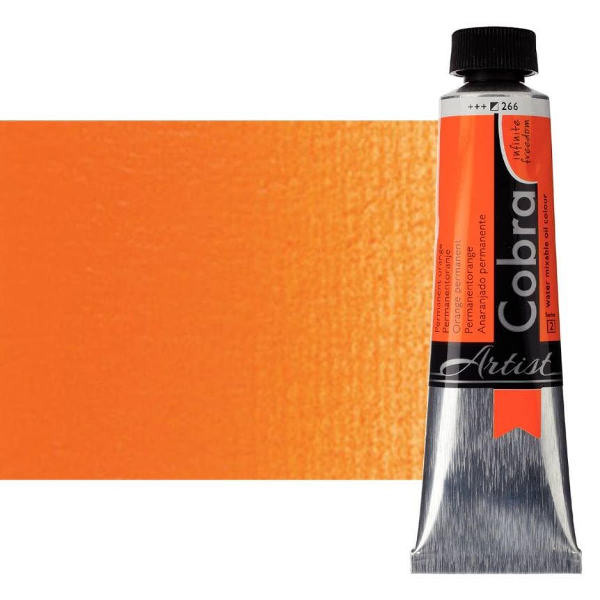 Cobra Water-Mixable Oil Color 40ml Tube - Permanent Orange