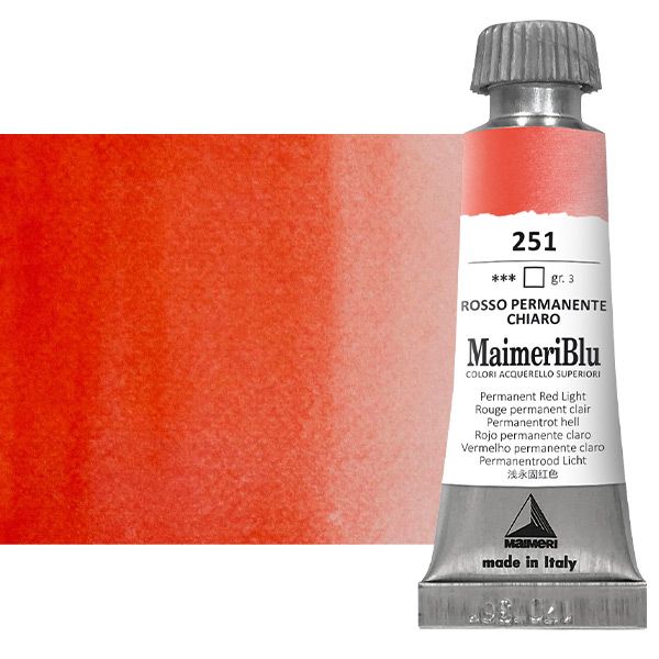 MaimeriBlu Artists Watercolor - Permanent Red Light, 12ml