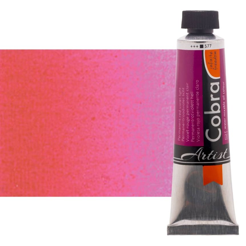 Cobra Water-Mixable Oil Color 40ml Tube - Permanent Red Violet Light