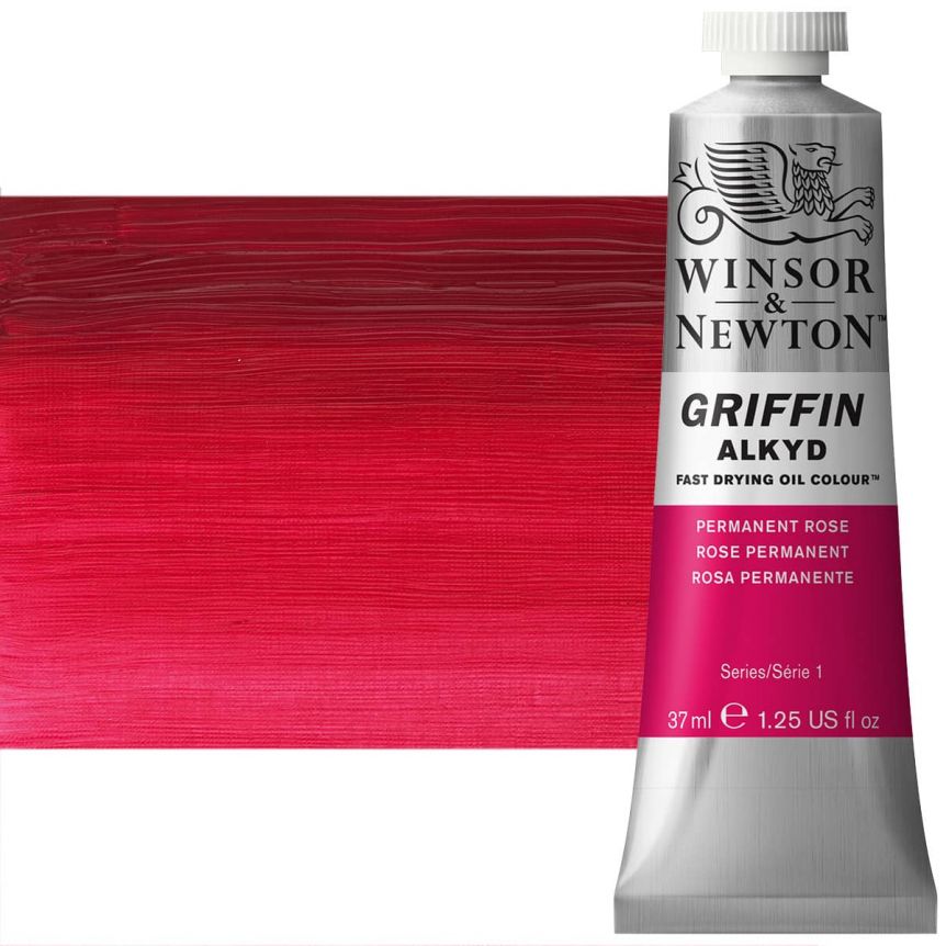 Winsor & Newton Griffin Alkyd Fast-Drying Oil Color - Permanent Rose, 37ml Tube