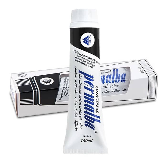 Permalba White Oil Paint 150ml Tube, Pro Oil