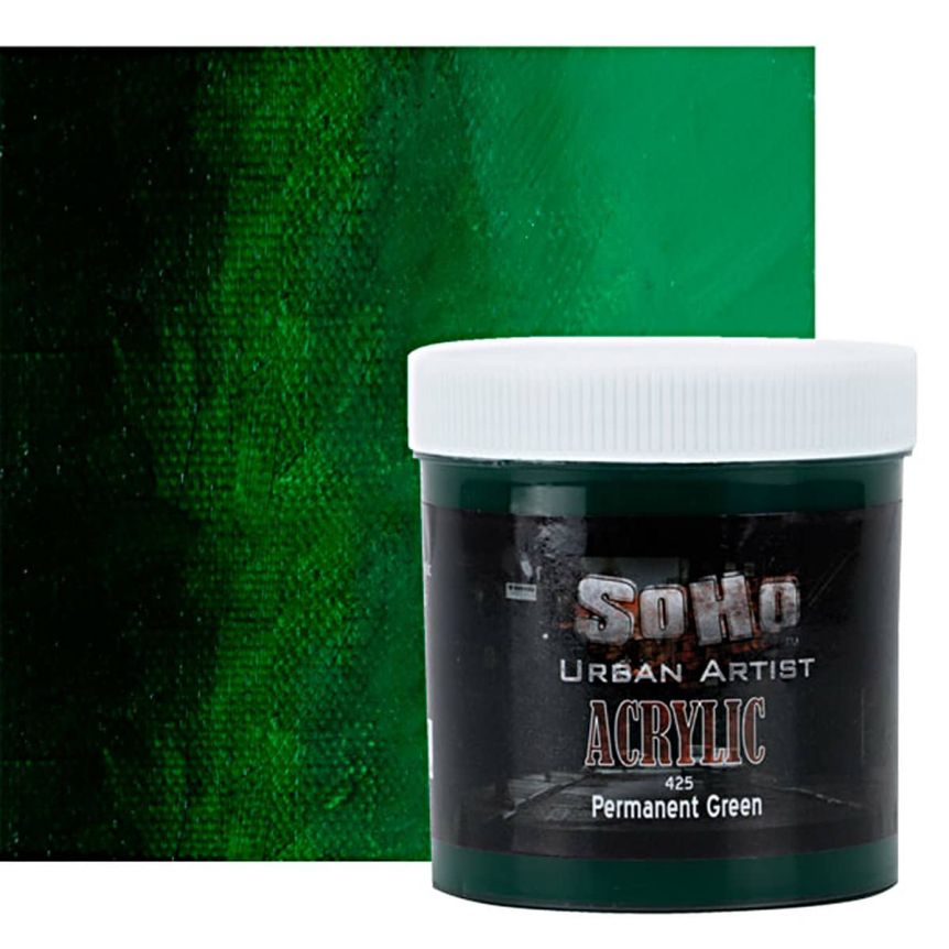 SoHo Urban Artists Heavy Body Acrylic - Permanent Green, 500ml