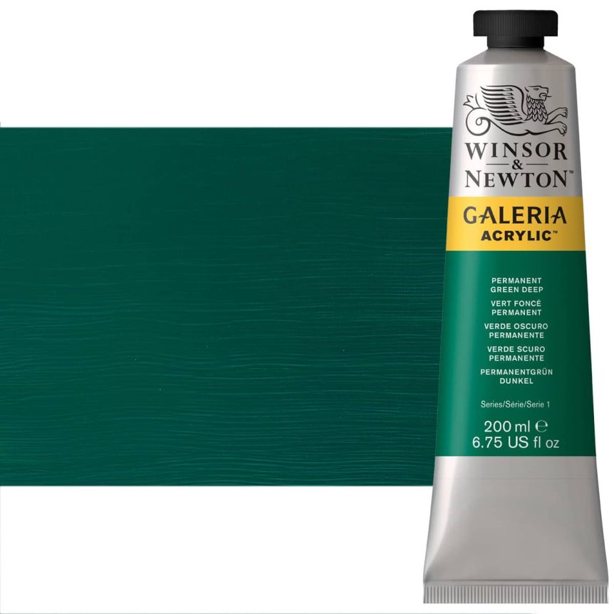 Winsor & Newton Galeria Flow Acrylic - Permanent Green Deep, 200ml