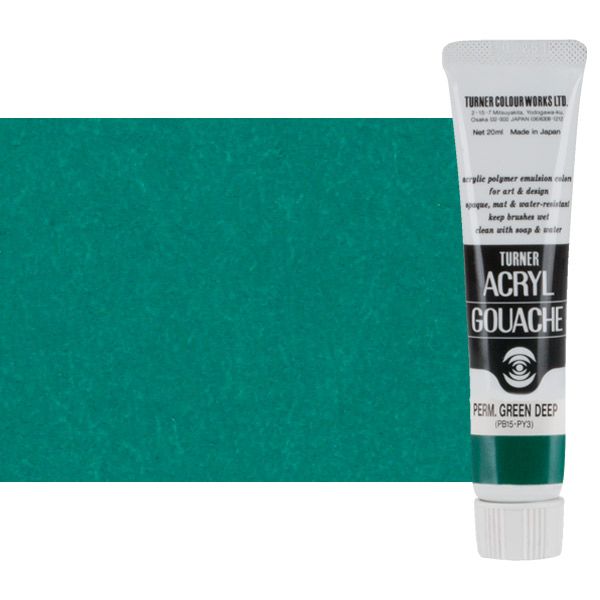 Turner Artist Acryl Gouache - Permanent Green Deep, 20ml