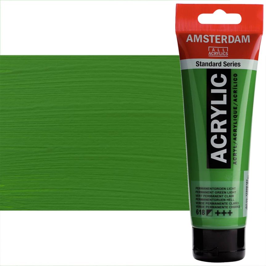 Amsterdam Standard Acrylic Permanent Green Light, 120ml Jerry's