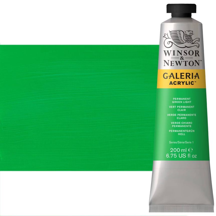 Winsor & Newton Galeria Flow Acrylic - Permanent Green Light, 200ml