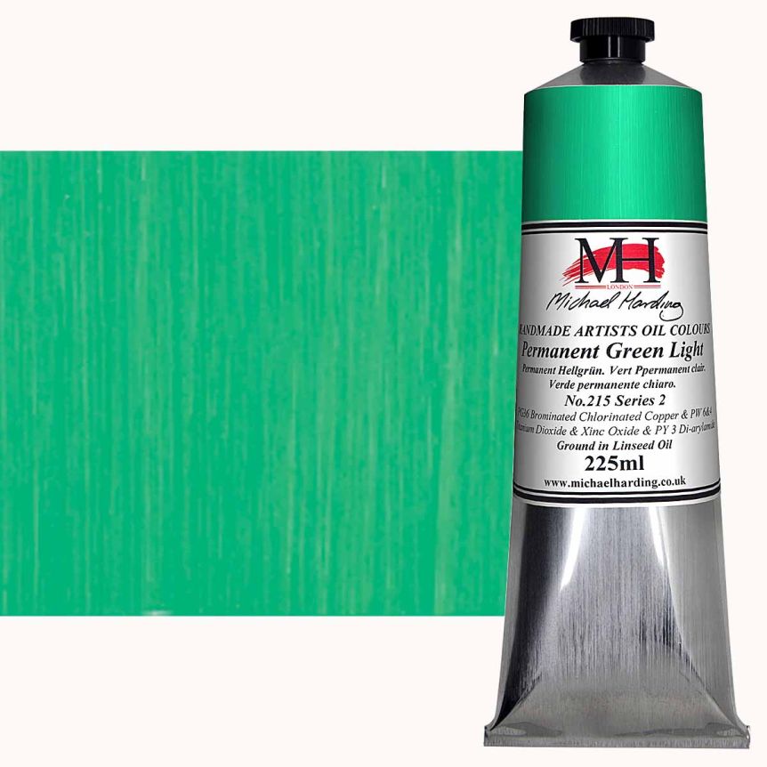 Michael Harding Oil Color - Permanent Green Light, 225ml Tube