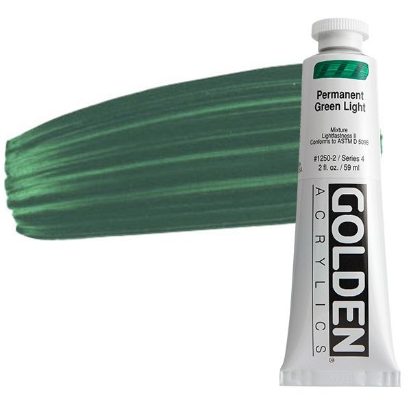 GOLDEN Heavy Body Acrylic 2 oz Tube - Permanent Green Light