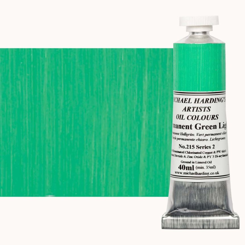 Michael Harding Oil Color - Permanent Green Light, 40ml Tube