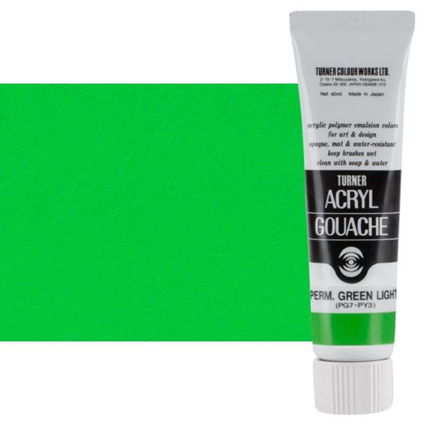 Turner Acryl Gouache 40ml Permanent Green Light