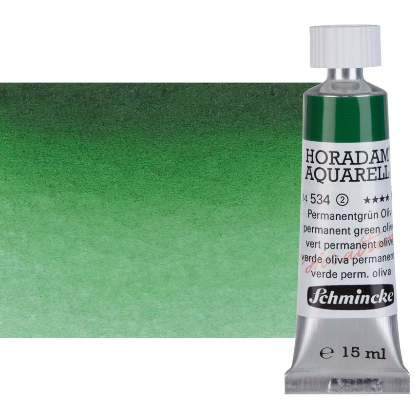 Schmincke Horadam Watercolor - Permanent Green Olive, 15ml