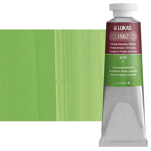 LUKAS 1862 Oil Color - Permanent Green Yellowish, 37ml