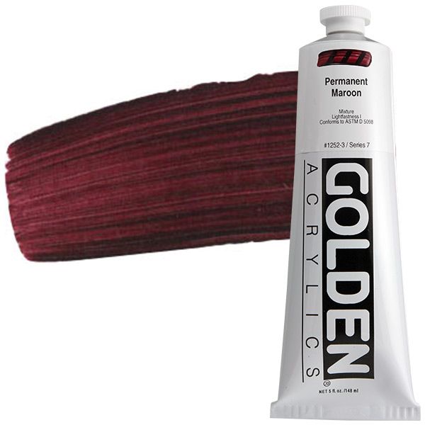 GOLDEN Heavy Body Acrylic 5 oz Tube - Permanent Maroon