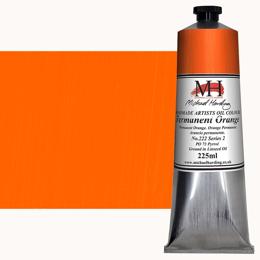 Michael Harding Oil Color - Permanent Orange, 225ml Tube