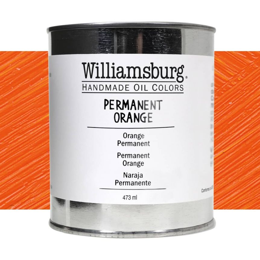 Williamsburg Handmade Oil Paint - Permanent Orange, 473ml