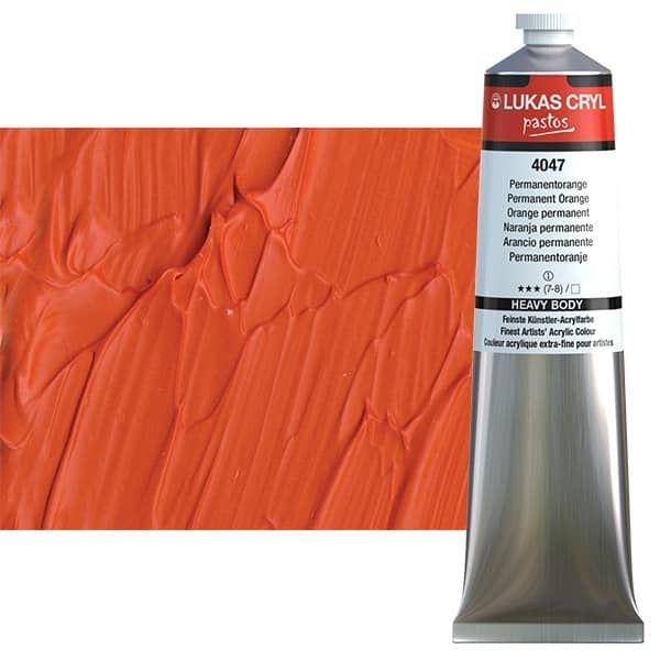 Permanent Orange 200ml LUKAS CRYL Pastos Acrylics