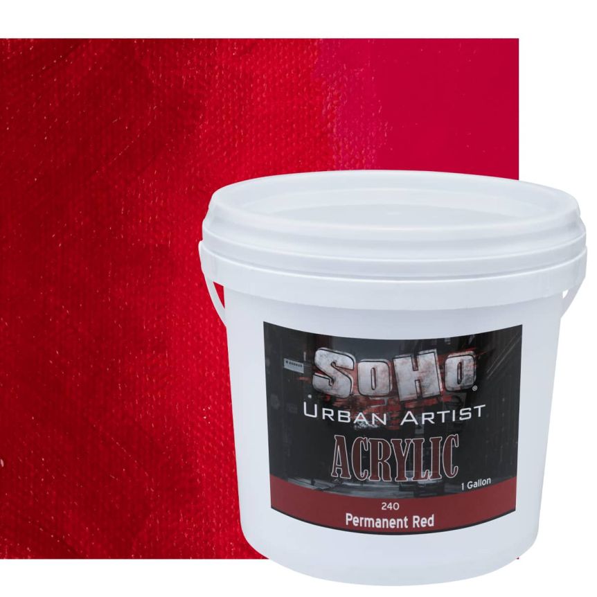 SoHo Urban Artists Heavy Body Acrylic - Permanent Red, 1 Gallon