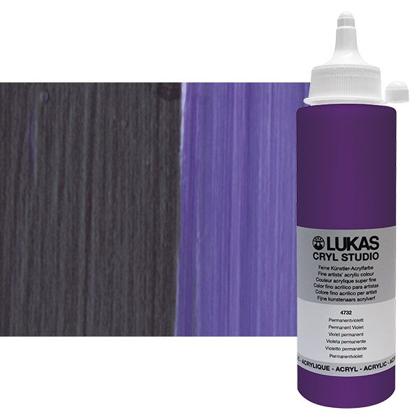 Cryl Studio Acrylic Paint - Permanent Violet, 250ml Bottle