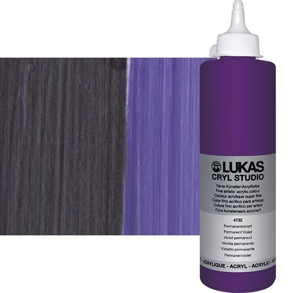 Cryl Studio Acrylic Paint - Permanent Violet, 500ml Bottle