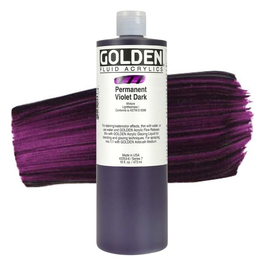 GOLDEN Fluid Acrylics Permanent Violet Dark, 16oz