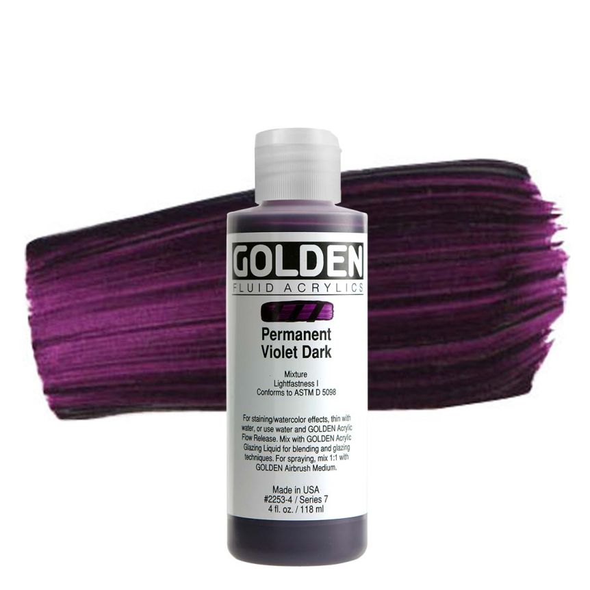 GOLDEN Fluid Acrylics Permanent Violet Dark, 4oz