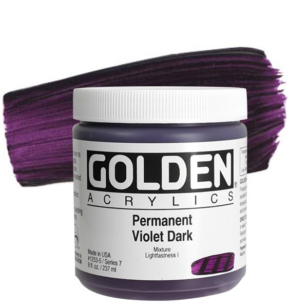 GOLDEN Heavy Body Acrylic 8 oz Jar - Permanent Violet Dark