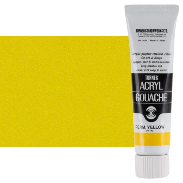 Turner Artist Acryl Gouache - Permanent Yellow, 40ml