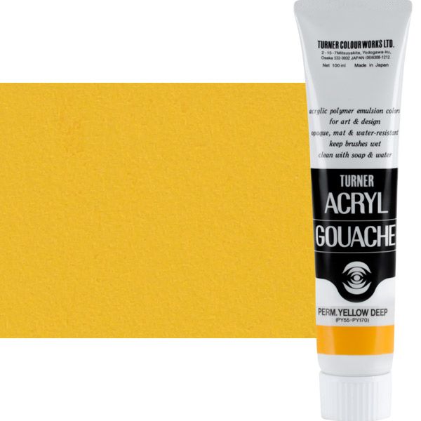 Turner Artist Acryl Gouache - Permanent Yellow Deep, 100ml