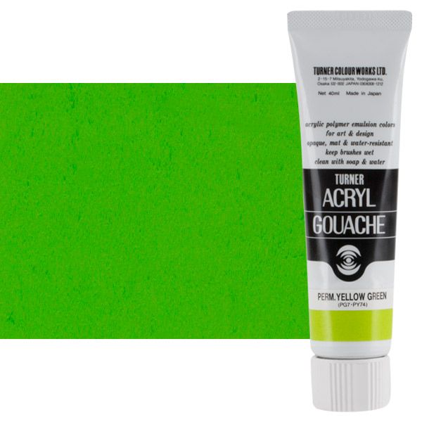 Turner Artist Acryl Gouache - Permanent Yellow Green, 40ml